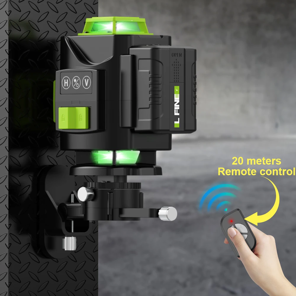 Lfine 4D 16 Lines Professional Laser Level with 39.37 Inch (1M)Tripod Green Laser Lines 360° Self-leveling 16 Lines Nivel Laser