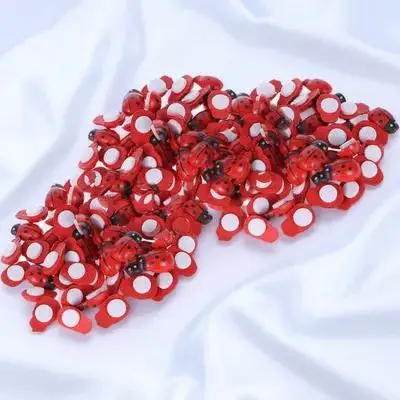 

200pcs Mini Ladybug Garden Decor Wooden Ornament For Diy Micro Landscape Fairy Garden Outdoor Yard Lawn Decor