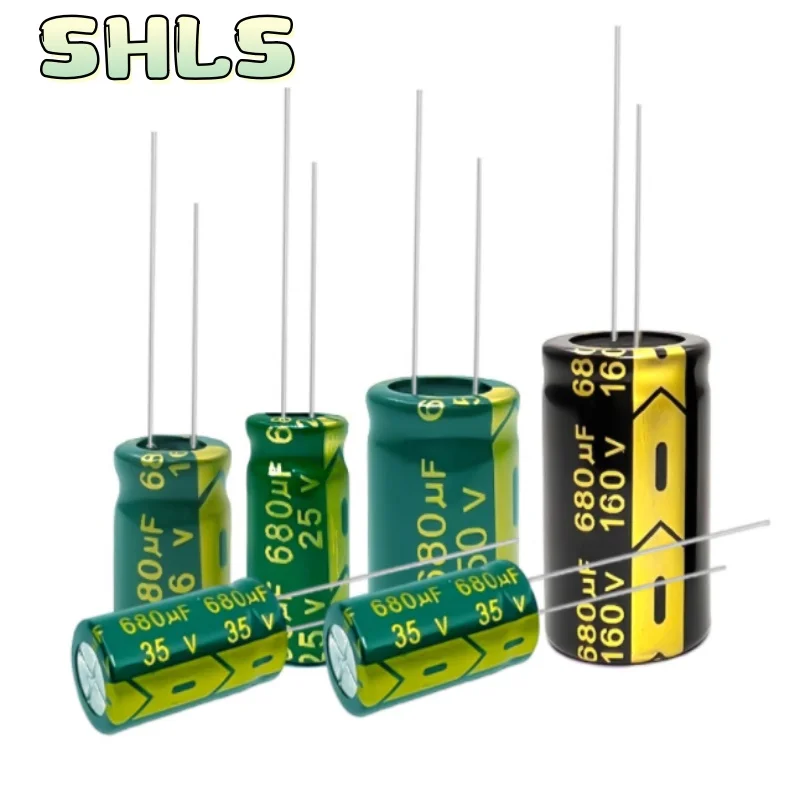 Capacitores eletrolíticos de alumínio 680uF 10V–450V, pacotes de 10 unidades, conjunto completo e opções de kit MINI, baixo ESR 105 ° C Longa Vida