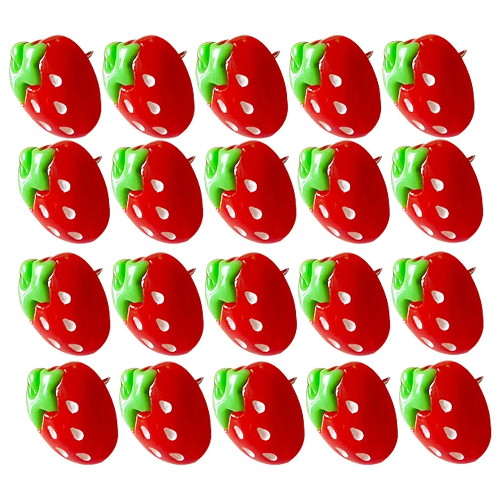

30Pcs Strawberry Shaped Push Pins Thumbtacks Cute Delicate Mini Pushpins for Cork Board Crafts Geography Maps Travel Photos