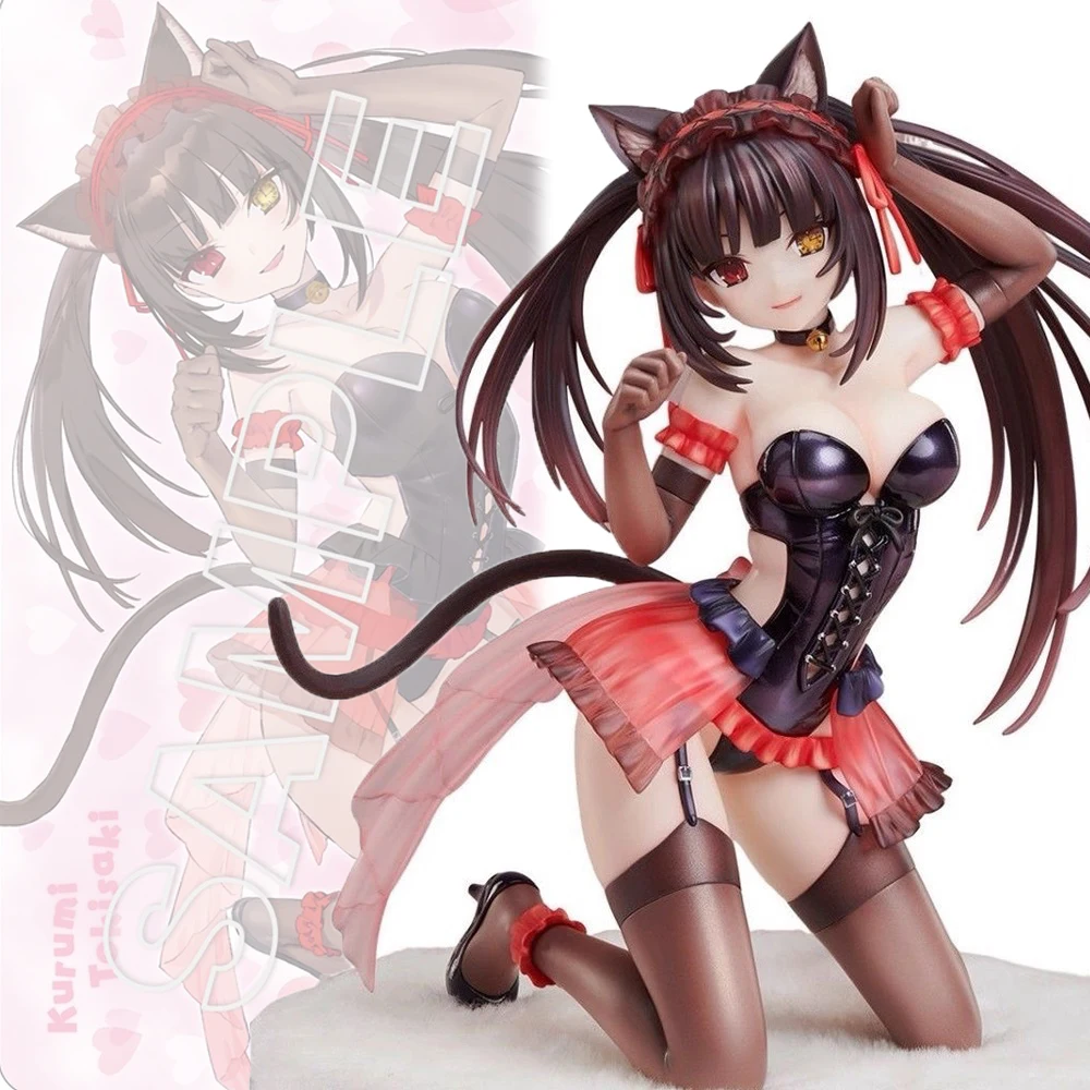 

KDcolle Date a Bullet Anime 1/7 Scale PVC Action Figure - Tokisaki Kurumi Sexy Girl with Cat Ears Collectible Model Doll Toys