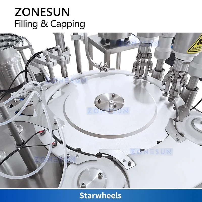 Zonesun التلقائي قارورة تعبئة وتغطية الزجاجات آلة قطعة واحدة مضخة تمعجية حشو آلة كابر ZS-AFC39