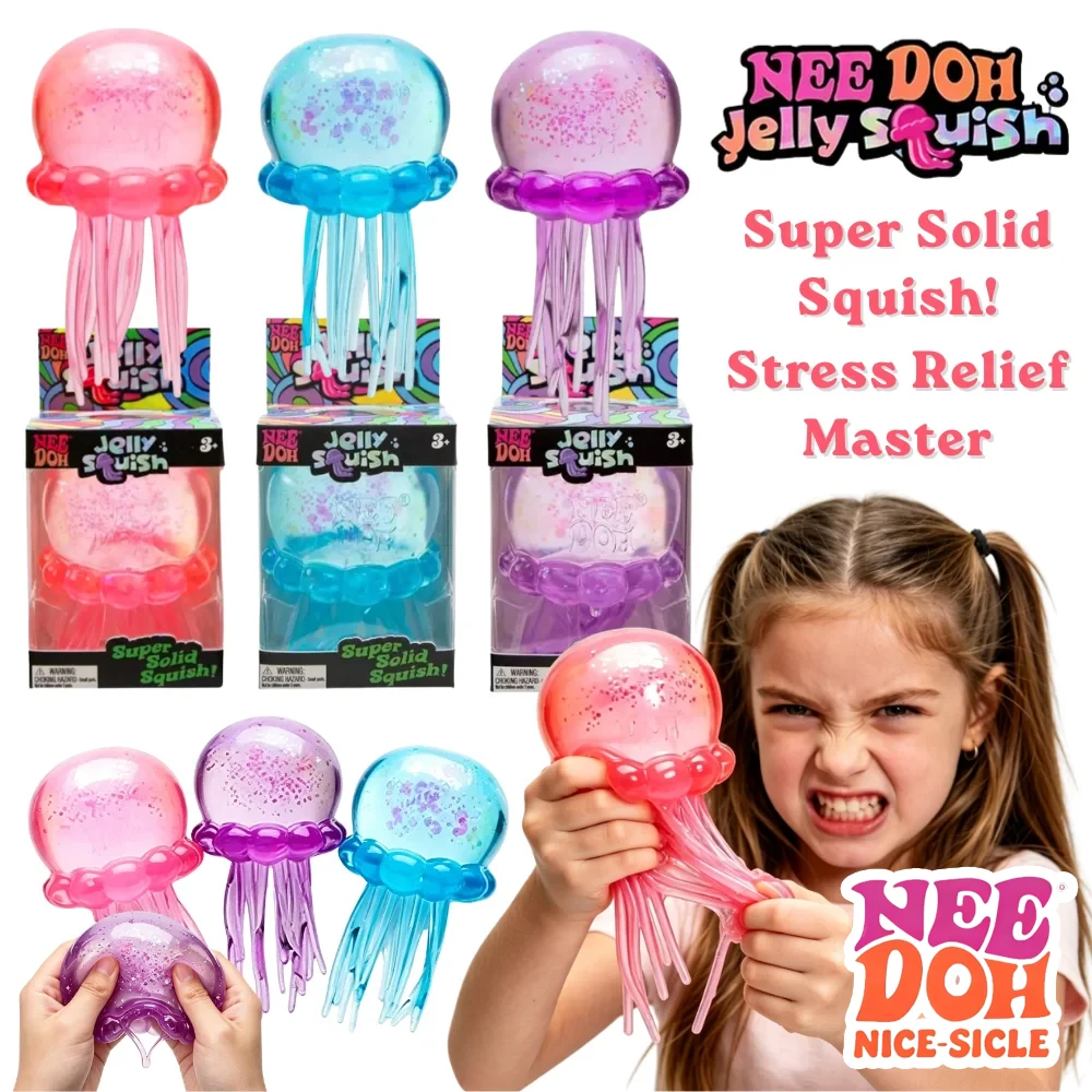 NEW Needoh Octopus & Jellyfish Squishy Blind Box, Random Color,Soft Stress Relief Toy,Cute Relaxing Squeeze Sensory Calming Toy