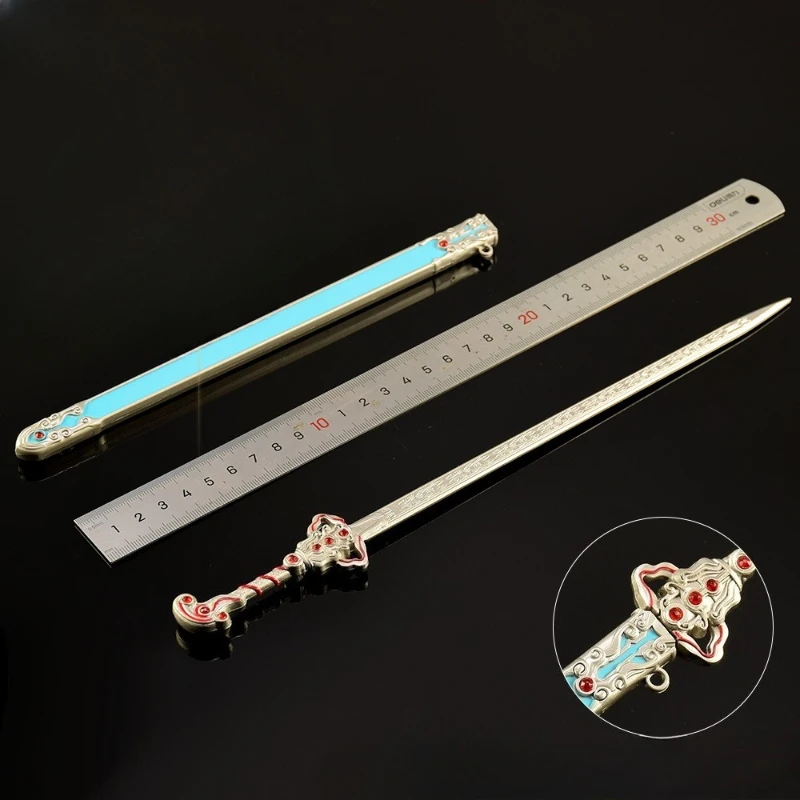 30 センチメートル/11.81 インチ秦の伝説アニメ周辺機器武器モデル張良 Lingxu 剣鞘金属工芸品男の子のおもちゃギフト