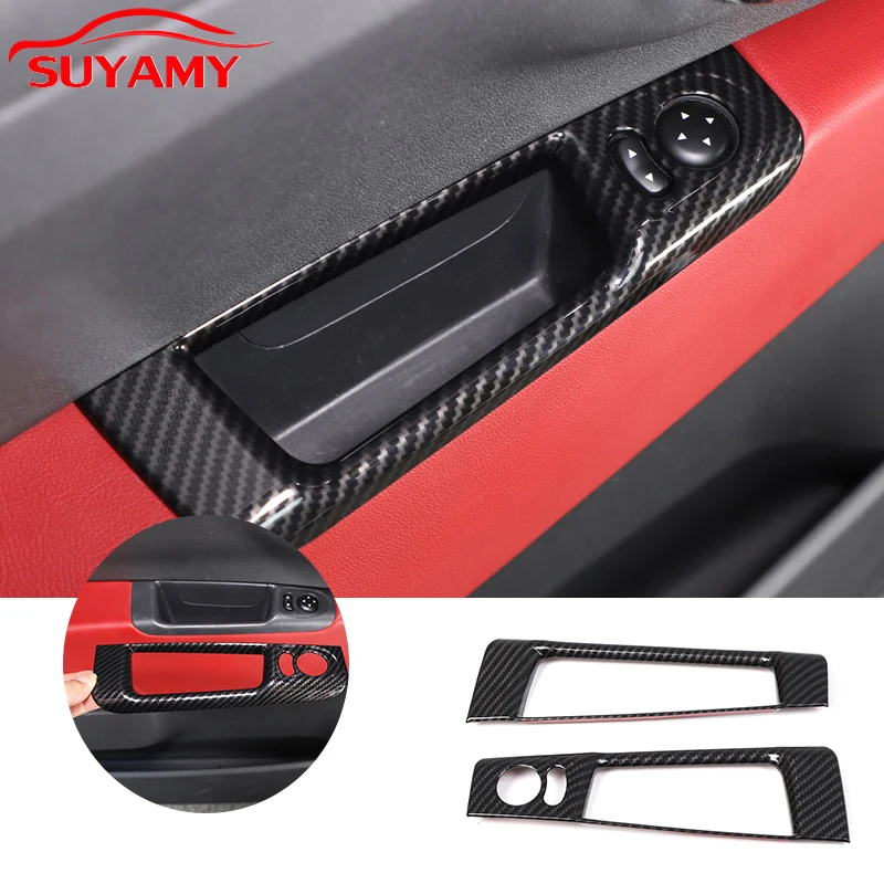 

ABS Car Inner Door Armrest Mirror Adjustment Panel Frame Trim Cover For 2011-2015 Fiat 500 Auto Interior Accessories