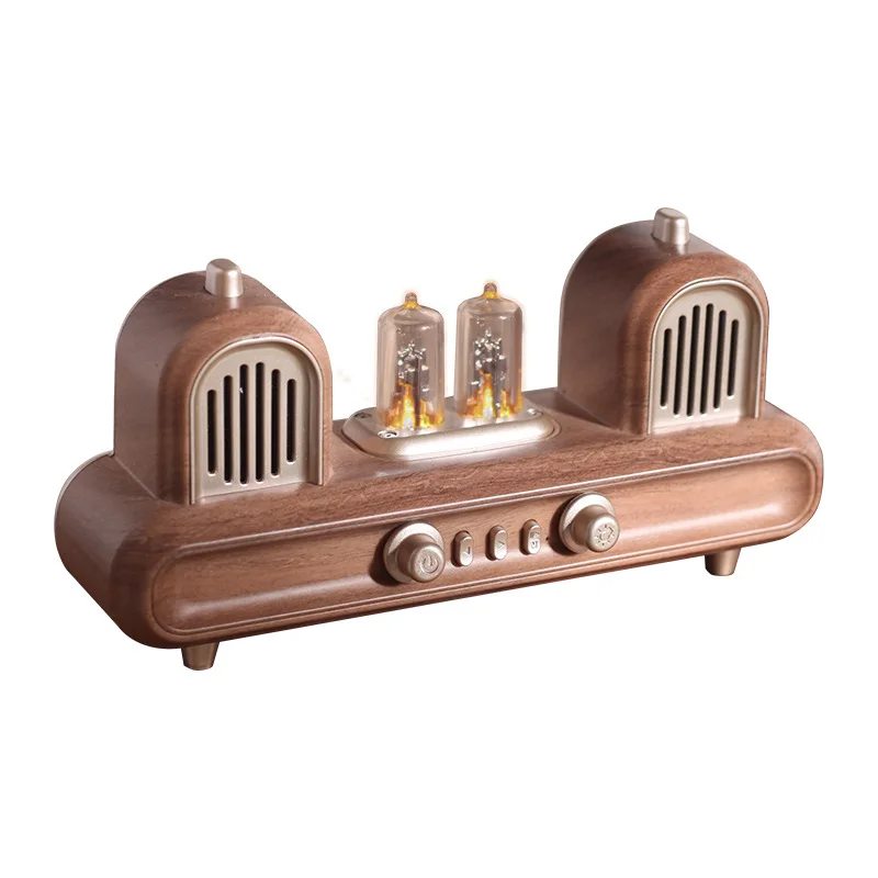 

Retro bluetooth speaker dual wood grain subwoofer gift card small bluetooth