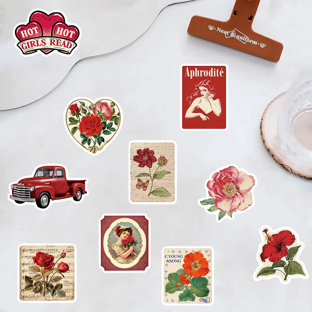 50PCS Rosa Ästhetik Aufkleber Lesen Skateboard Harajuku Aufkleber Koffer Büro Fahrrad Schreibwaren Telefon Notebook Fahrrad Aufkleber