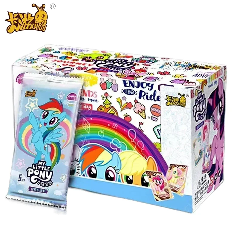 KAYOU My Little Pony Collectible Trading Card Box, Rainbow Pony Sealed Packs, Cartoon Character Display Gift for Fans
