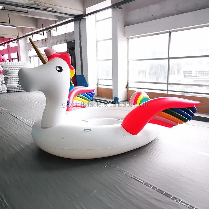 Guangzhou giant float water toys inflatable unicorn pool for sale