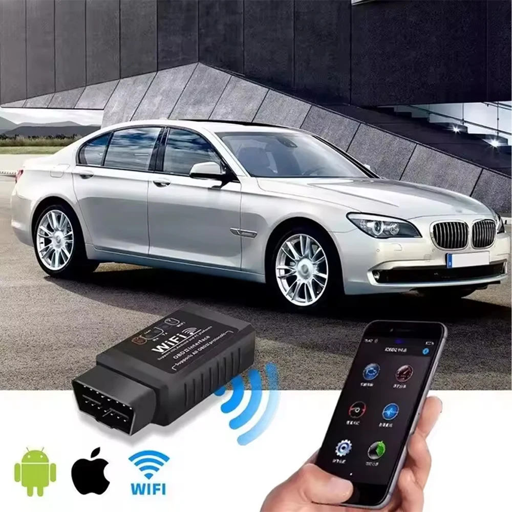 1 Pc OBD II WIFI ELM327 V 1.5 Scanner OBD II Automotive Fault Detection Instrument Simple and Easy to Operate