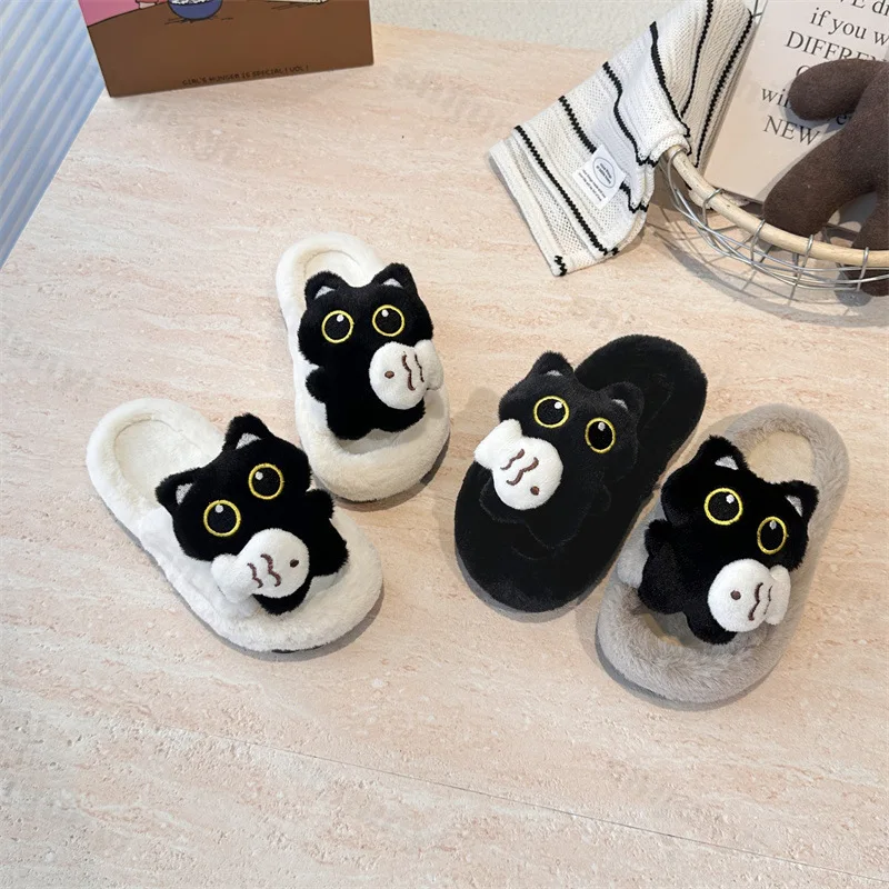 الأطفال لطيف أفخم النعال القطنية شتاء جديد خفيفة الوزن الراحة الفتيات كلمة واحدة النعال الدافئة داخلي عدم الانزلاق الفتيان أحذية المنزل