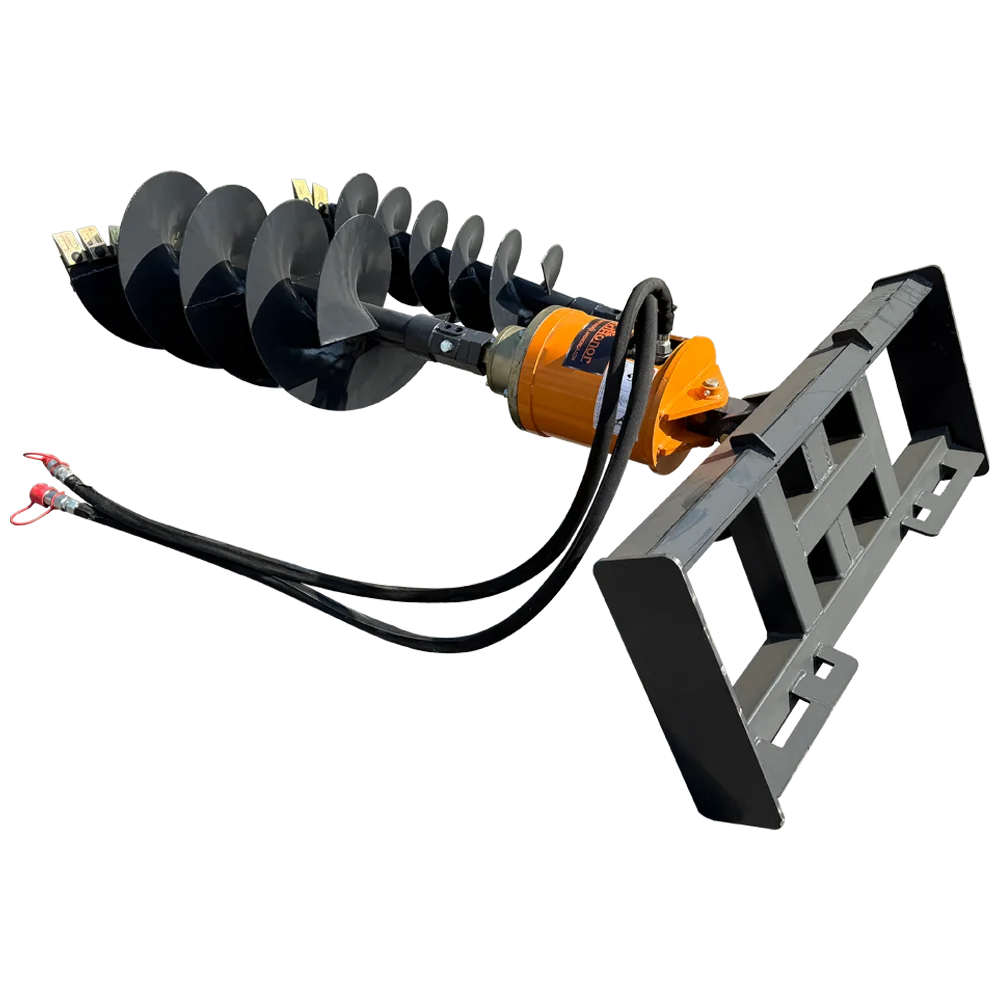 High Quality Hydraulic Auger Drive & Bit with Motor for Skid Steers 12/18 in Soil Auger Attachment for Compact Post Hole Digger