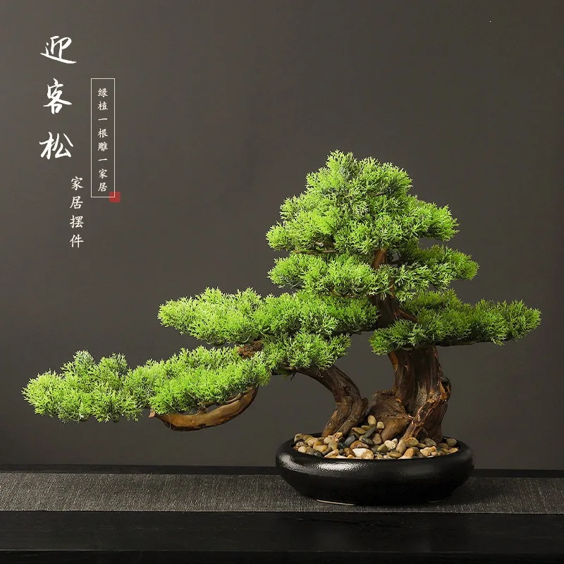 Welcome pine ornament home improvement simulation green plant potted living room porch office desktop beauty