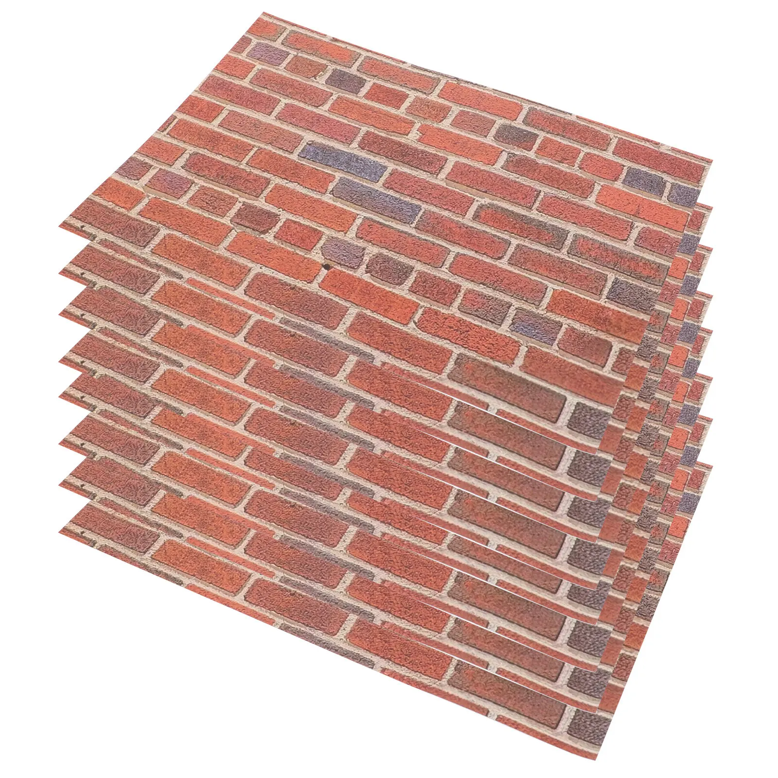

12 Sheets Dollhouse Wall Paper Peel and Stick 1 12 Scale Red Brick Self Adhesive Removable Wallpaper Miniature Wall Covering