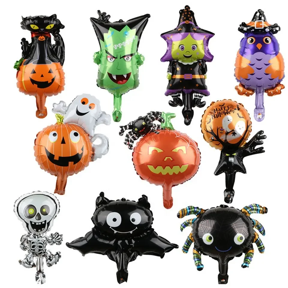 5/10/15Pcs Mini Halloween Kürbis Geist Luftballons Halloween Decor Spinne Folie Ballon Fledermaus Globos Halloween Party liefert Kind Spielzeug