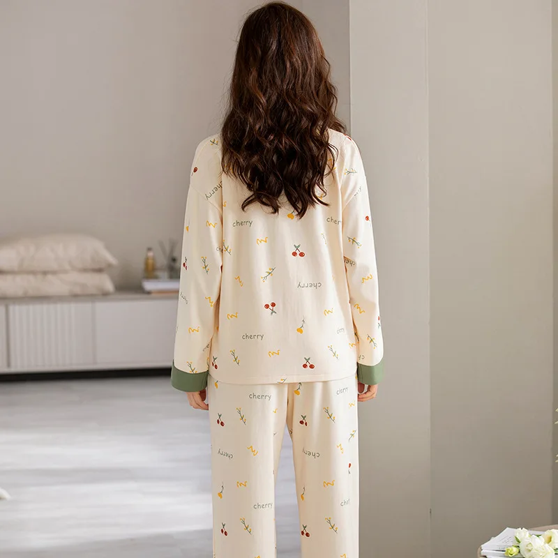 Pyjamas Women Clothing Sets Autumn Pajamas for Teen Girls Kawaii Pijamas Sleepwear Breathable loungewear