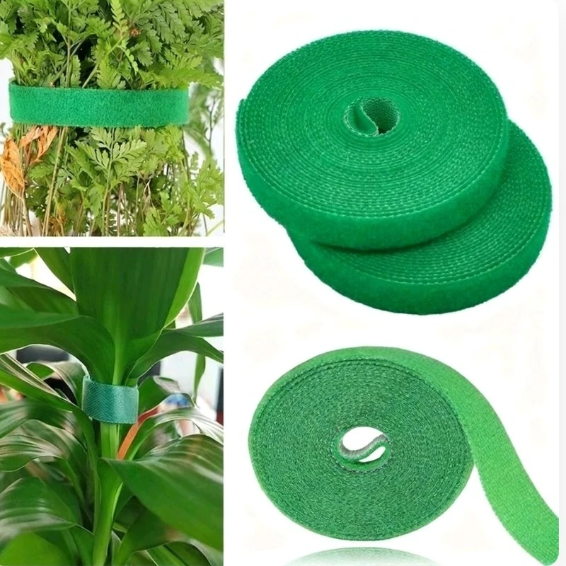 Home Garden Twine Plant Ties Nylon Plant Bandage Garden Supplies Hook Loop Bamboo Cane Wrap Support Reusable Plant Accessories