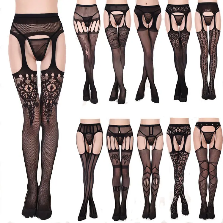 

Women Stockings Lace Top Thigh-Highs Stockings Women Black Fishnet Jacquard Stocking Pantyhose Tights Sexy Thigh High Stockings