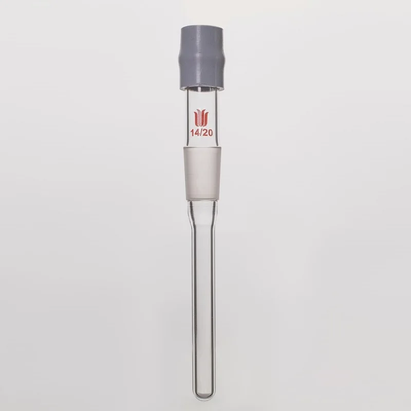 SYNTHWARE Thermowell with rubber cap, Joint 14/20 19/22, For the side interface of the flask, Borosilicate glass, T17