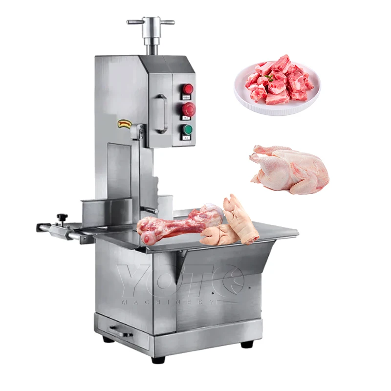 

Commercial Automatic Kitchen Equipment Butcher Table Top Electric Cow Beef Frozen Meat and Bone Band Saw Cutter Cutting Machine