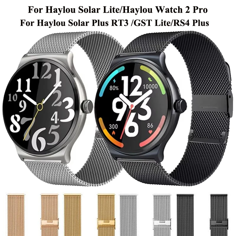 20mm 22mm Stainless Steel Strap For Haylou Solar Lite Bracelet For Haylou Watch 2 Pro/Plus RT3 /GST Lite/RS4 Plus/RT LS05S Band