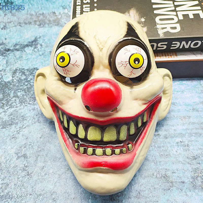 【AN】Halloween Horror Mask Spring-eyed Clown Vampire Skull Mask Script Kill Scary Scary Dress Up Props