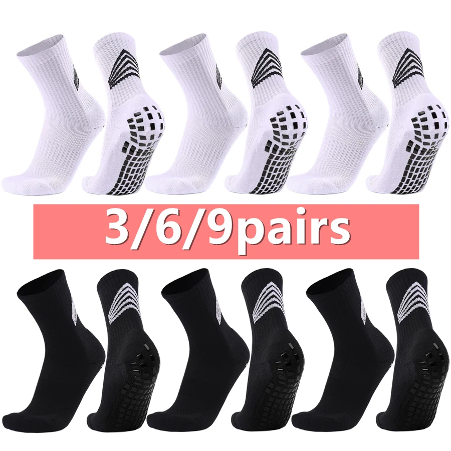 

3/6/9pairs unisex non slip grip sports athletic cycling running socks towel bottom breathable shockproof exercise