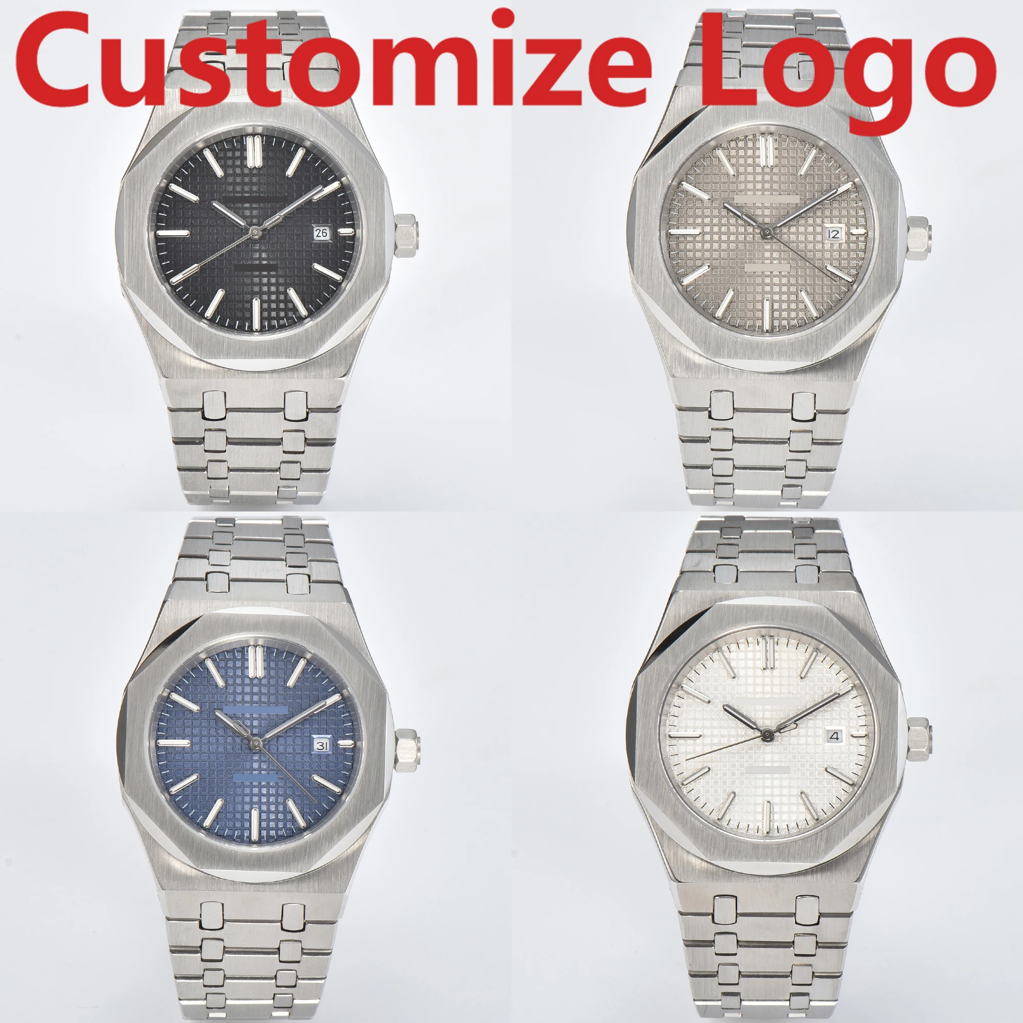 Customize Logo 42mm Men\'s Automatic Mechanical Watch NH35A Movement Stainless Steel Sapphire Glass Waterproof 100 Meters