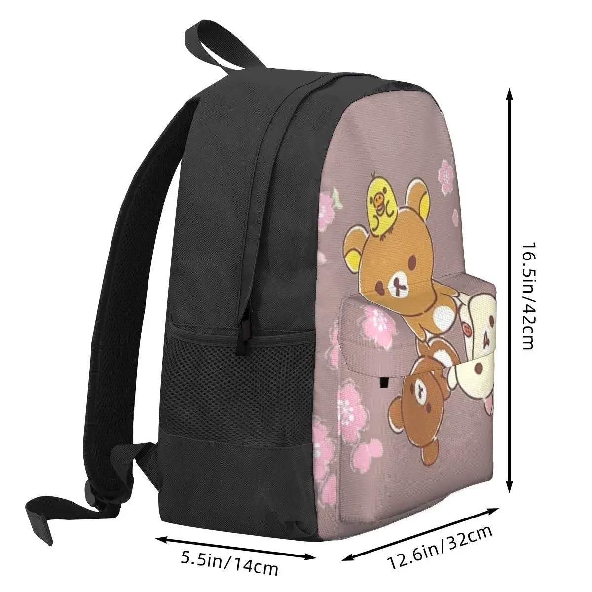 Rilakkuma Sakura Backpacks Boys Girls Bookbag Children School Bags Cartoon Kids Rucksack Laptop Rucksack Shoulder Bag