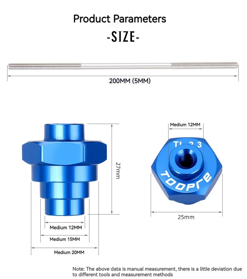 TOOPRE 12/15/20mm Zylinder Welle Nabe Befestigungsstange Werkzeug Fahrrad Ring Einstellung Tisch Barrel Welle Konverter Rad Set – Detail 8