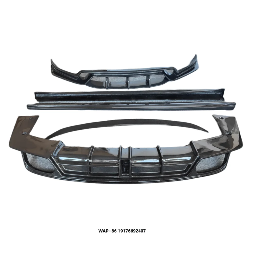 

for 2018-2021 Coupe Modification Carbon Fiber Front Bumper Edge Rear Diffuser Side Skirt Spoiler Body Kit