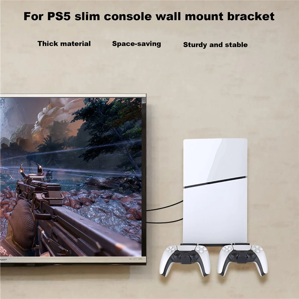 

For Ps5 Slim Console Wall Bracket For Ps5 Slim Gamepad Seat Storage Hanger