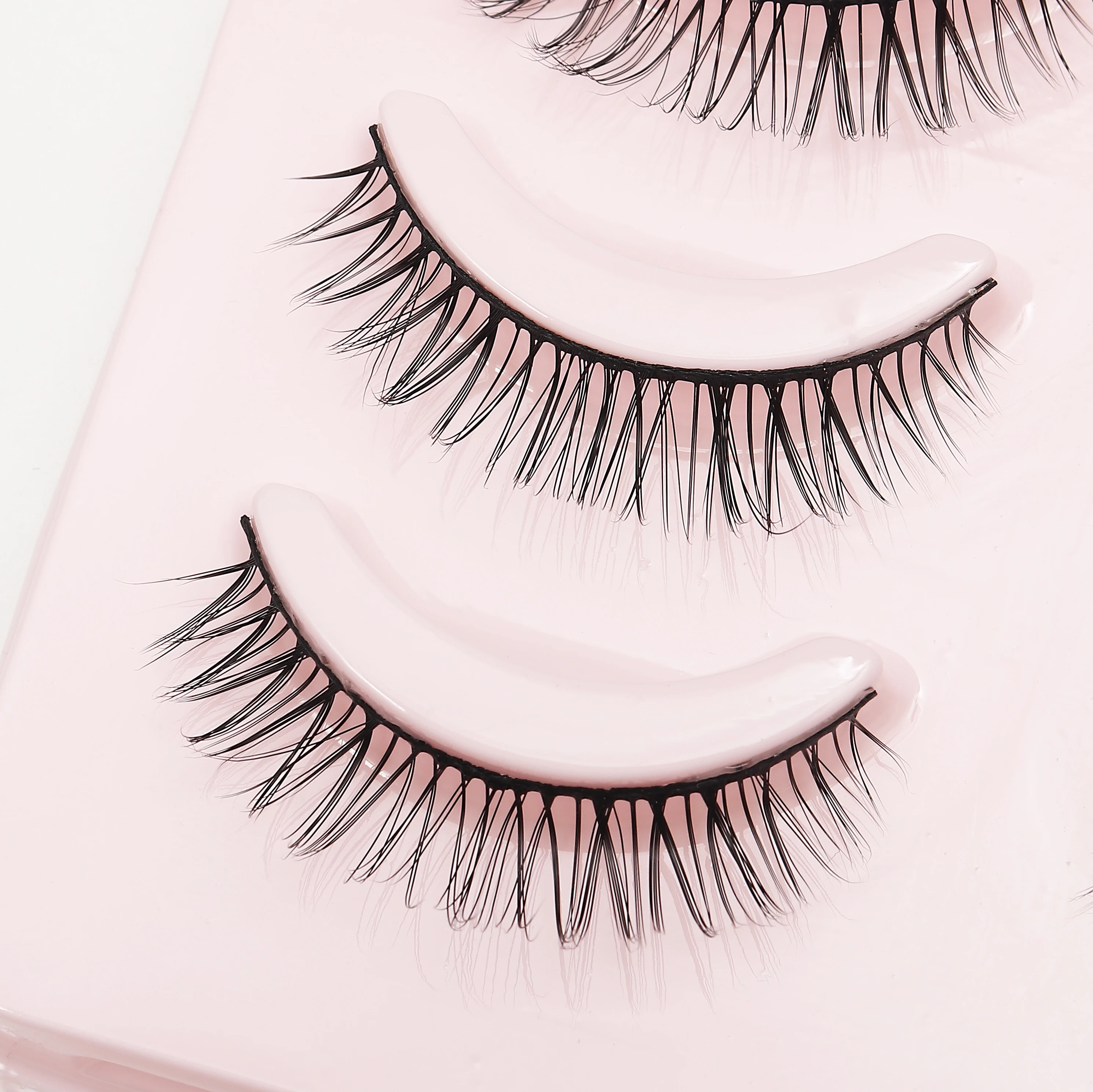 DINGSEN Gefälschte Wimpern, Anime-Wimpern, 5 Paar kleine Teufel-Wimpern, natürliches tägliches Make-up, Manga-Wimpern, transparente Band-Wimpern – Detail 15