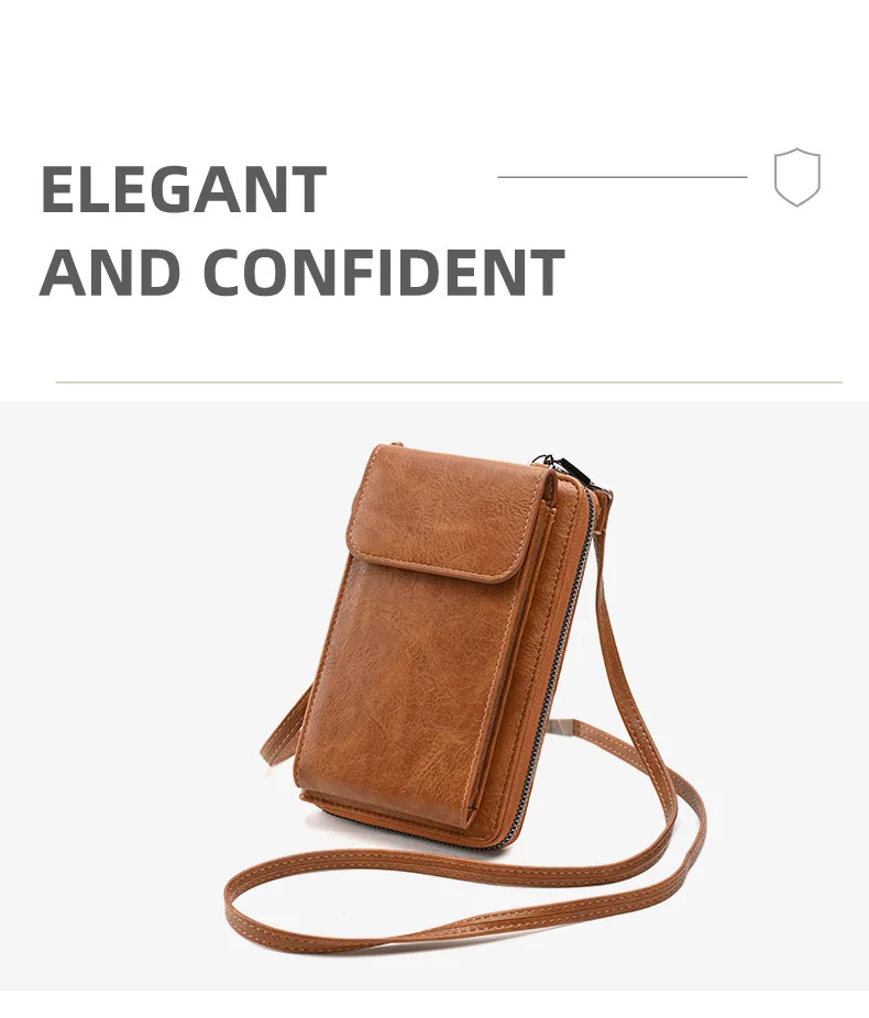 2025 neue Damen Umhängetasche Kleine Umhängetasche Straße Multifunktionale Handy Brieftasche Handtasche PU – Detail 1