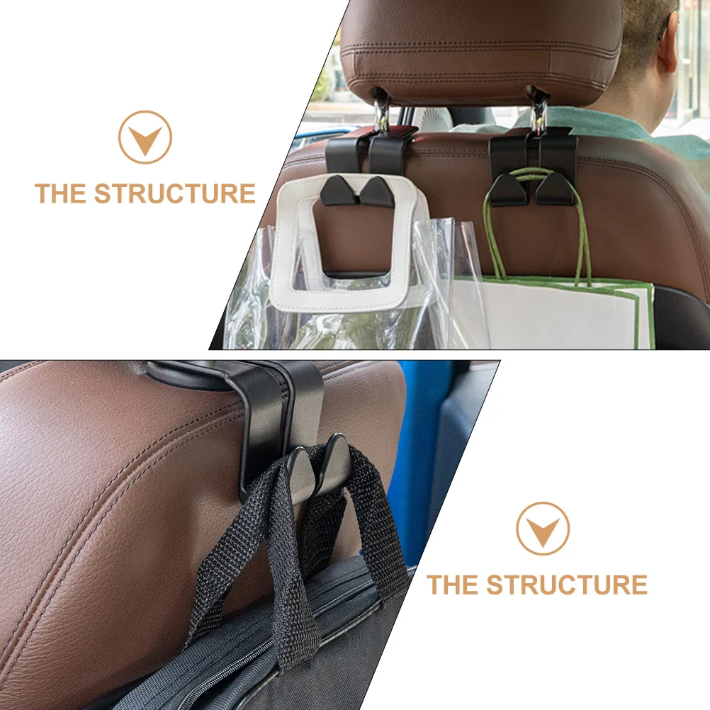 

2 pcs Car Seat Hooks ABS Material Back Storage Hangers Universal Auto Headrest Bag Holder Space Saving Long Term Use Simple