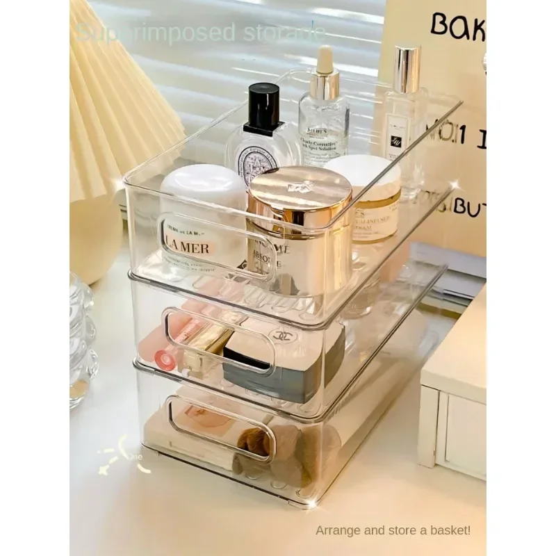 Acrylic Storage Box Desktop Cosmetics Transparent Plastic Box Dormitory Household Facial Mask Skin Care Products Sundries Rack