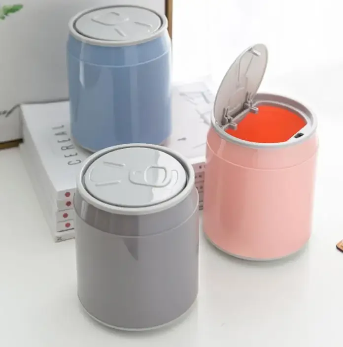 Creative Desktop Push-type Bomb Cover Trash Can Home Office Bedside Mini Cans Trash Can