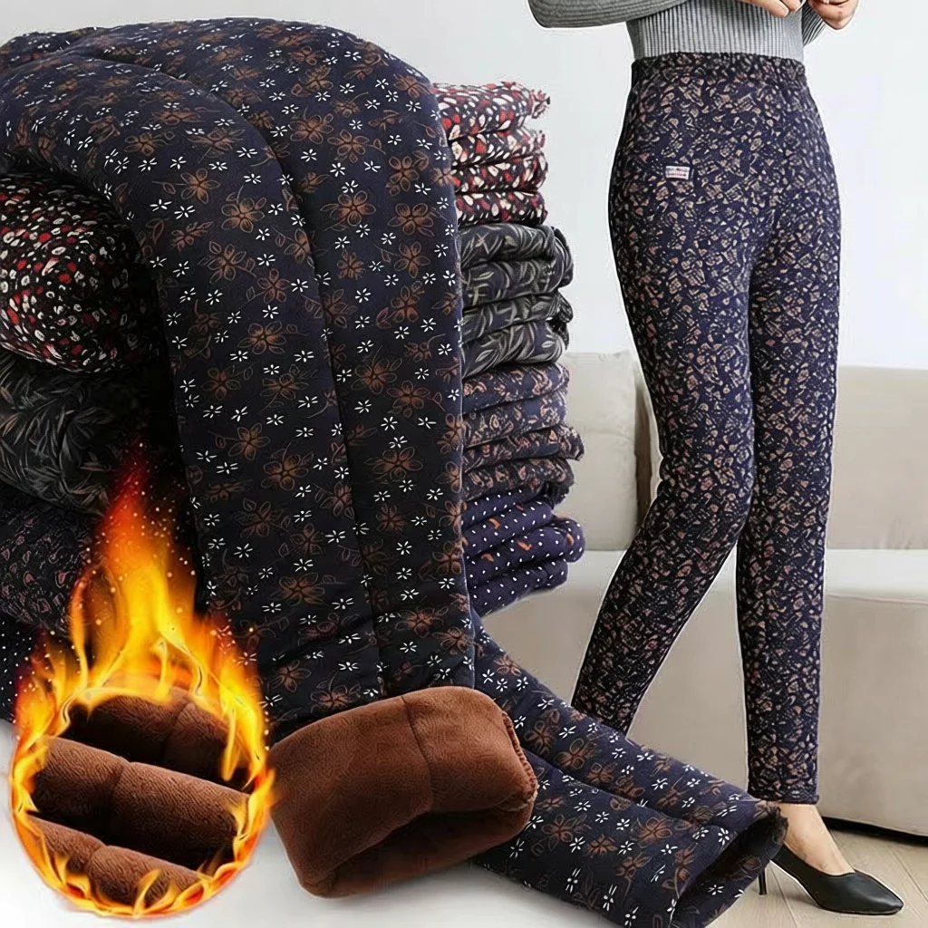 

Thickened High Waist Warm Pants Winter Large Size Loose Three-layer Middle-aged And Elderly Women's Outerwear Cotton Pants