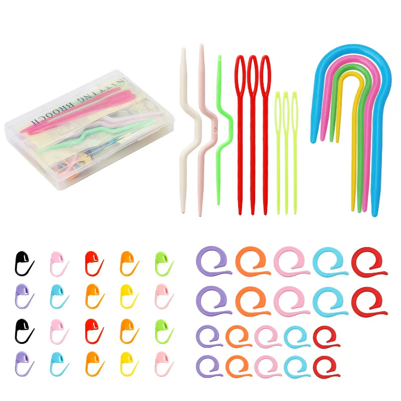 53 Pcs Crochet For Knitting And Accessories Cable Circular Needles Hook Silicone Set With Stitch Markers Plastic Tool Supplies