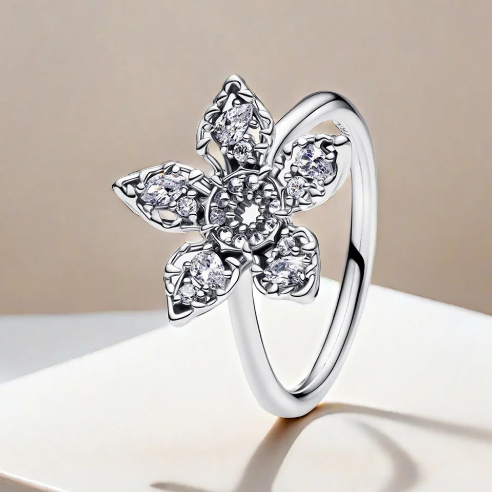 

Charming Jewelry 925 Sterling Silver Rings for Women S925 Pure Silver Flower Ring Wedding Jewelry Ring