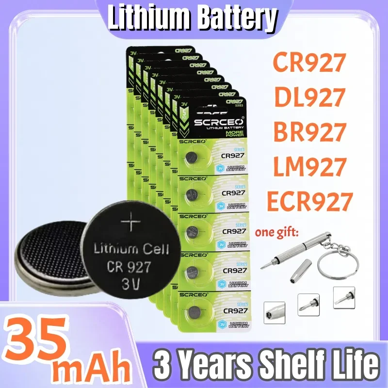 

5-60PCS CR927 DL927 3V Lithium Battery Button Coin Cells 927 BR927 LM927 ECR927 BR927-1W 5011L for Watch Remote Toy Calculator
