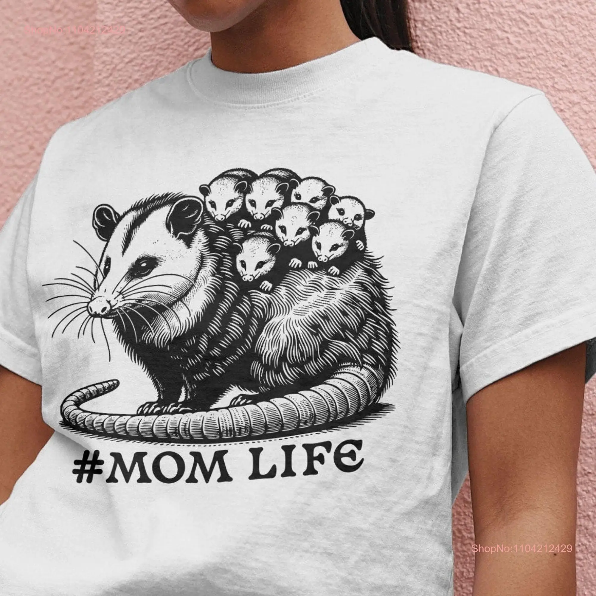 Mom Life Opossum T Shirt Possum with Babies Funny Gag GNO Girls Night out Bach Party Trashy Swap Roulette Adult Humor for BFF