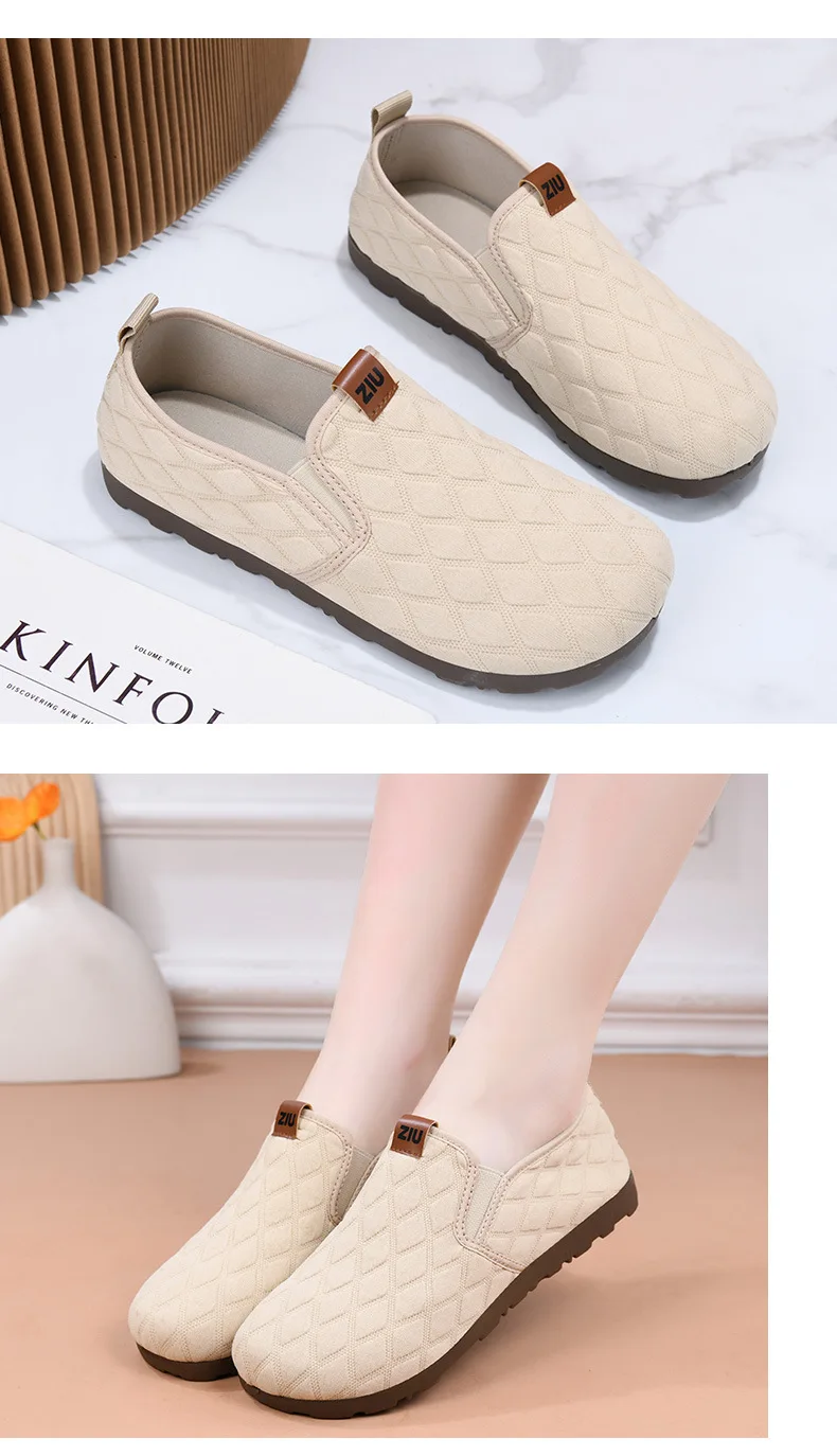 Damen-Slipper, lässige Schuhe, Obermaterial aus gestepptem Stoff mit Diamantmuster, weiche Gummisohle, rutschfest, leicht, bequem, ideal zum täglichen Tragen und für Spaziergänge. – Detail 16