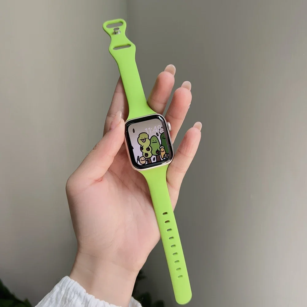 Agradável pulseira de silicone ultra 10/9/8/7/6/5/4/3/2/se 38mm 40mm 41mm para apple watch band feminino série 42mm 44mm 45mm 46mm 49mm