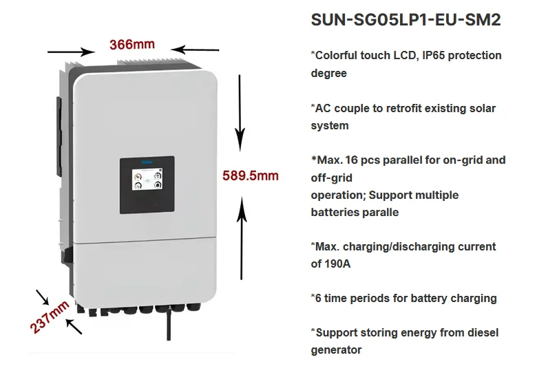 TLF Deye SUN-3/4/5/6/8/10/12K-SG05LP1-EU-SM2 مرحلة واحدة الهجين العاكس 8Kw نظام العاكس للطاقة الشمسية من قبل الشركة المصنعة