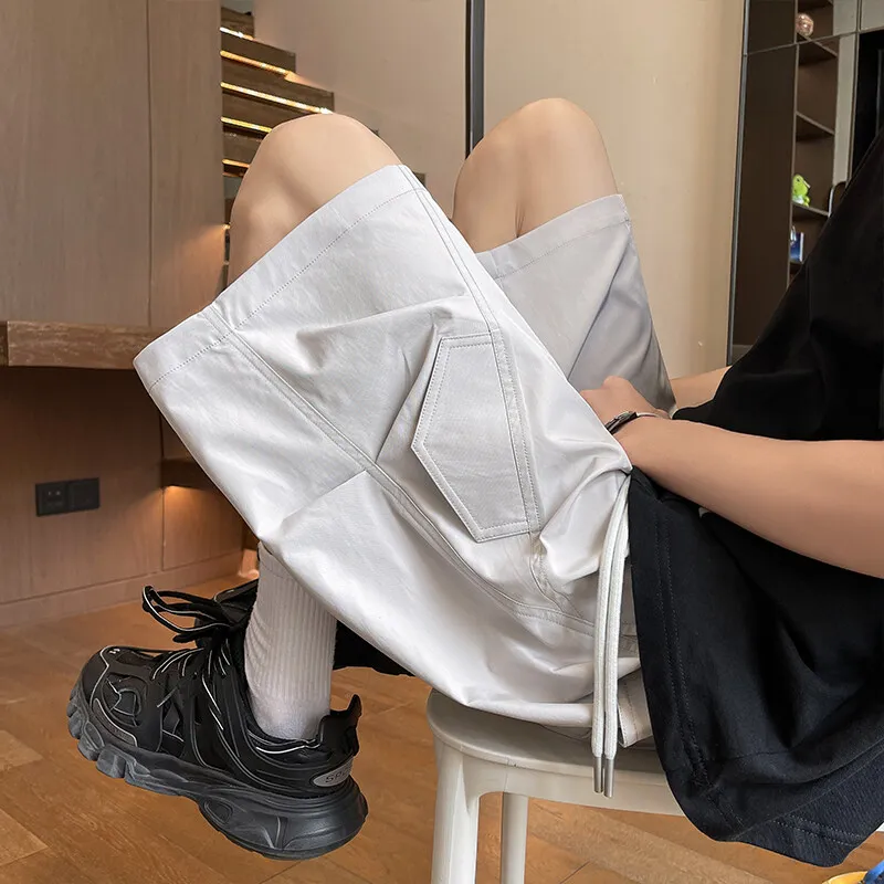 

Мешковатые свободные шорты Harajuku Y2k, черные корейские шорты для бега, летние быстросохнущие шорты-карго, баскетбольные шорты высокого качества, одежда Y2k