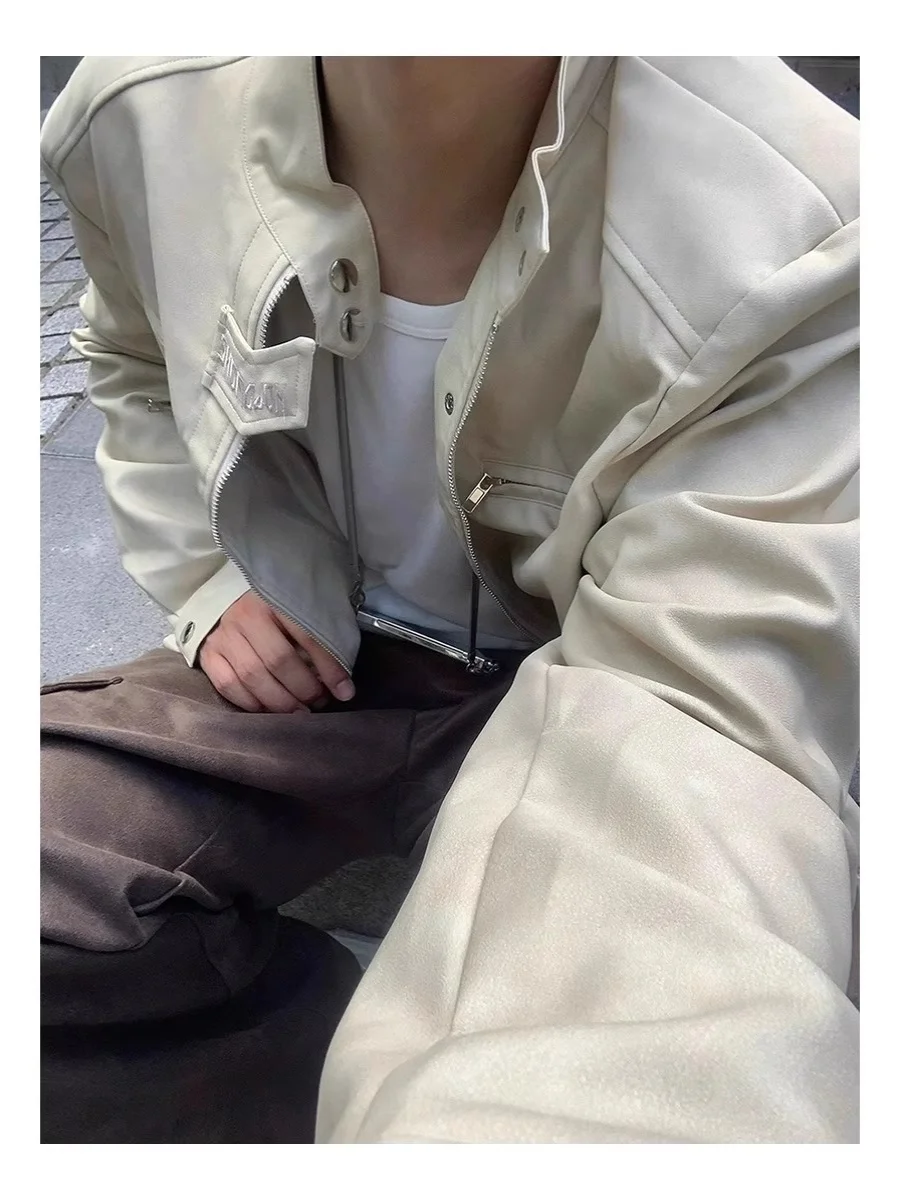 

Ретро американский мотоцикл с подкладкой Jaet ort Sle для мужчин и женщин, коричневый цвет, весна-осень, высокая чувствительность, кожа...