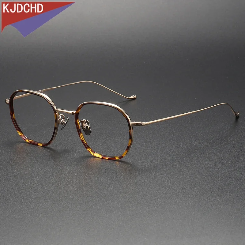 Acetate Titanium Glasses Frame Men 2024 Vintage Square Myopia Prescription Optical Eyeglasses Frames Women Spectacles Eyewear