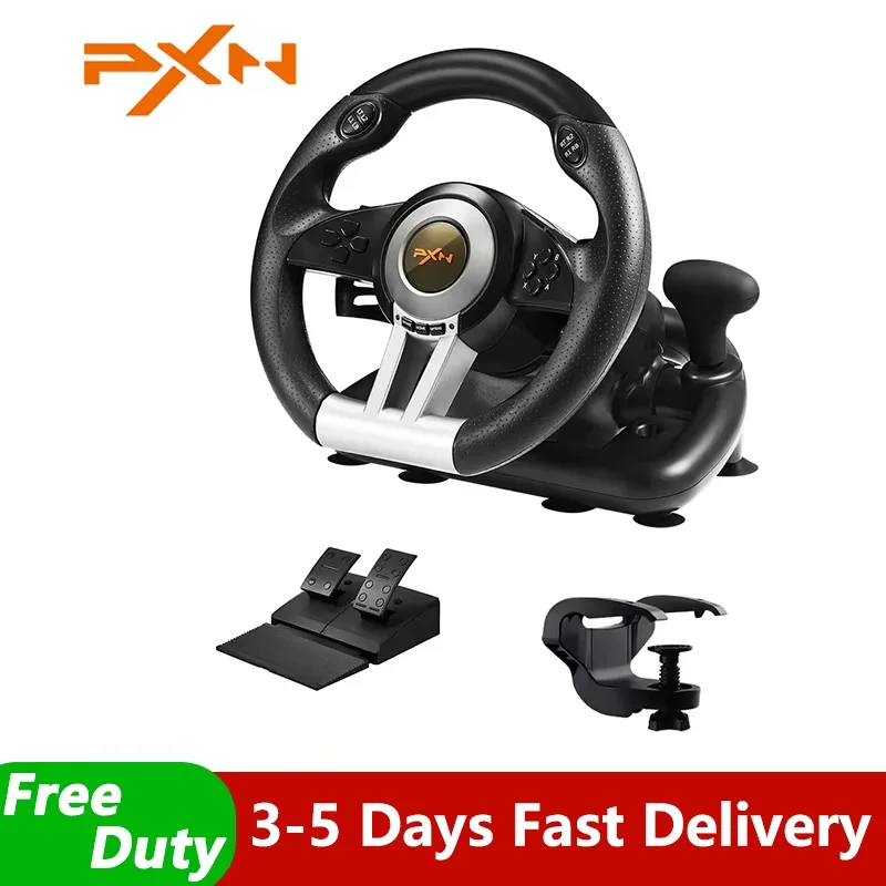 PXN V3 Pro Gaming Racing Wheel Volante PC Steering Wheel Racing Game 180° for PC Windows/PS3/PS4/Switch/Xbox One/Xbox Series X/S