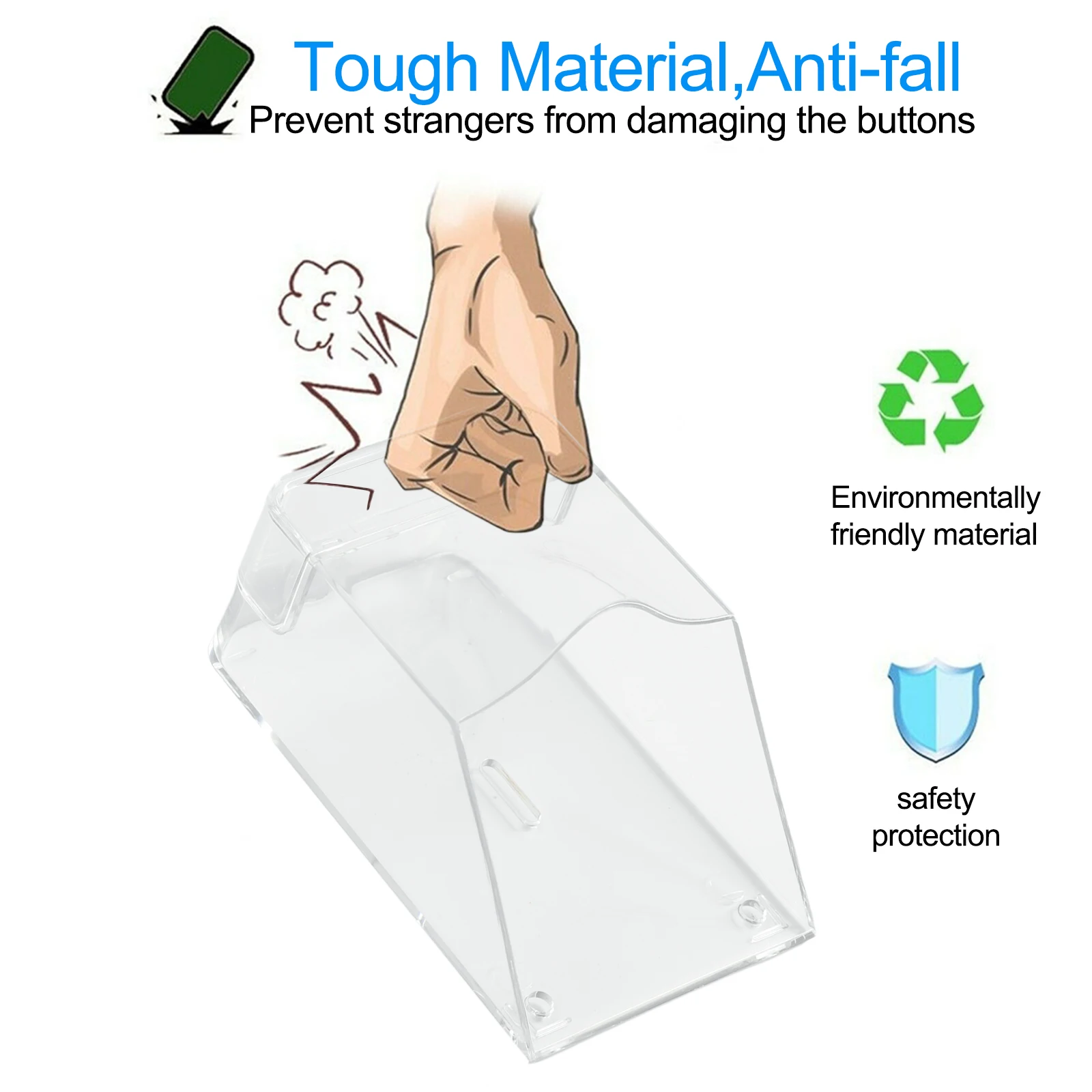 Capa transparente à prova d'água para botão de campainha inteligente sem fio, proteção de longa duração, fácil substituição da bateria
